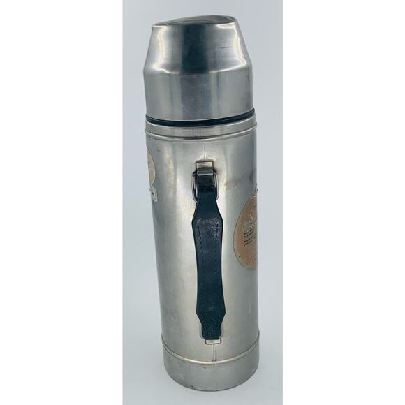 Uno Vac Thermos Stainless Steel Vintage Unbreakable 2711078 One Qt Silver Handle - Picture 2 of 15
